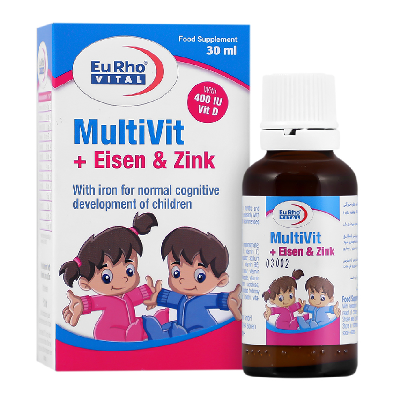 قطره خوراکی مولتی ویت + آیزن و زینک یوروویتال 30 میلی لیتر