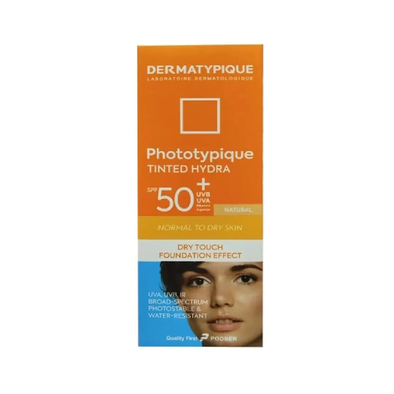 ضد آفتاب پوست خشک SPF50 رنگ طبیعی درماتیپیک 50 میلی لیتر