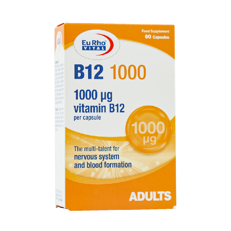 کپسول ویتامین B12 1000 میکروگرم یوروویتال 60 عدد