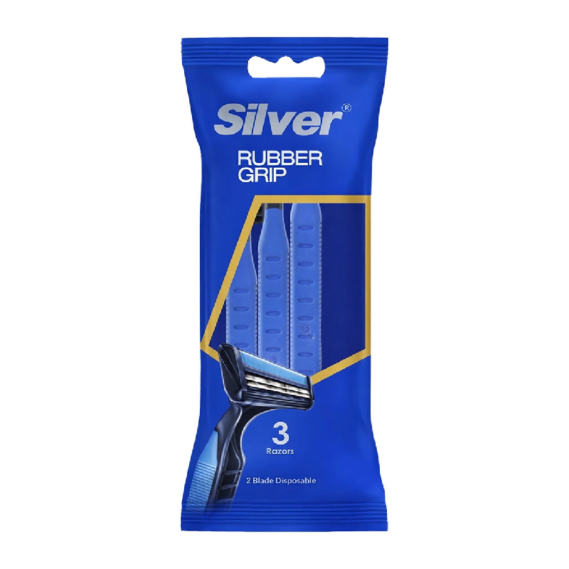 تیغ اصلاح 2 لبه مدل رابر گریپ سیلور 3 عدد