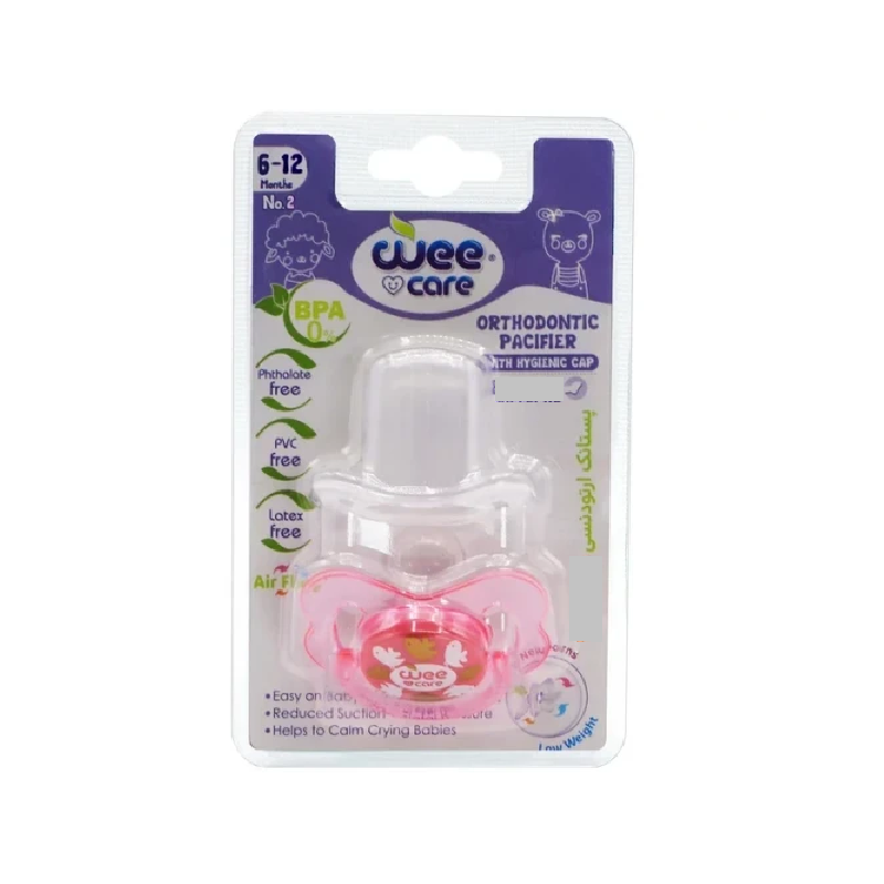 پستانک ارتودنسی صورتی مدل P128 از 6 تا 12 ماهگی وی کر 