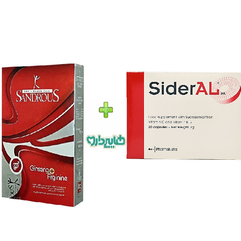 پک ویژه کپسول آهن سیدرال فارمانوترا 20 عدد+کپسول تقویت قوای جنسی سندروس ۴۵ عدد