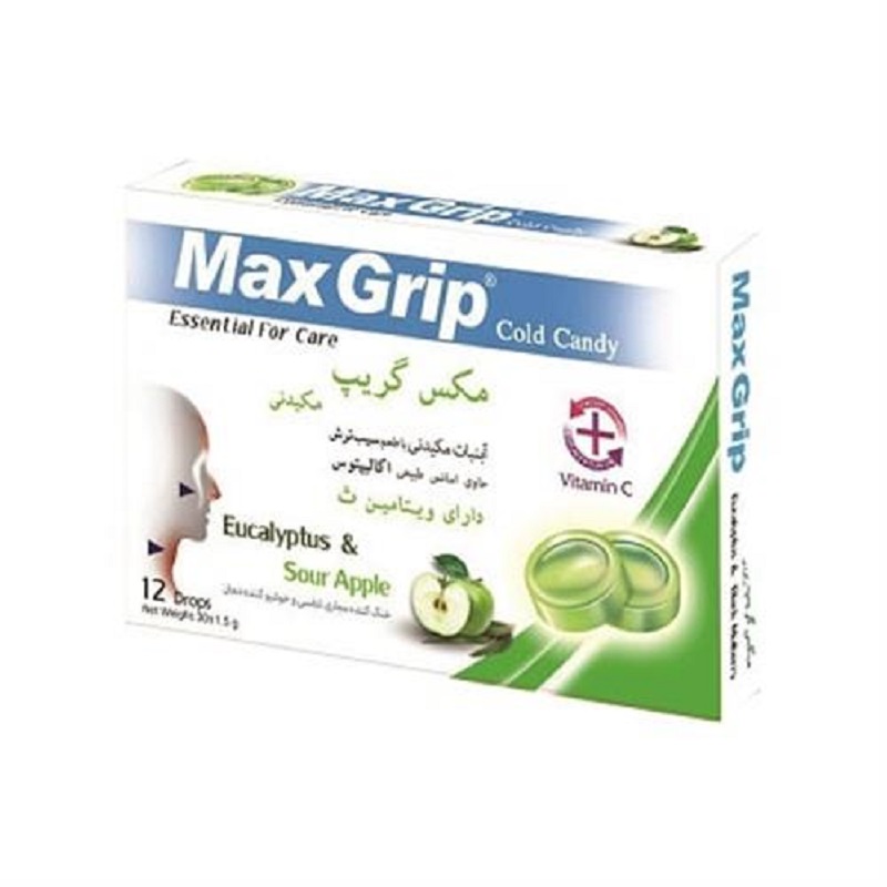 آبنبات مکیدنی با طعم سیب مکس گریپ 12 عدد