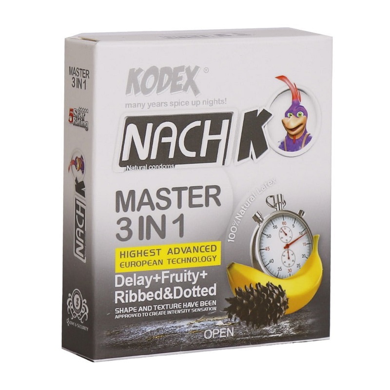 کاندوم کدکس مدل Master 3 In 1 بسته 3 عددی