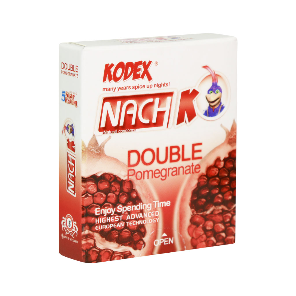 کاندوم گرم کننده و نازک مدل Double Pomegranate کدکس 3 عددی