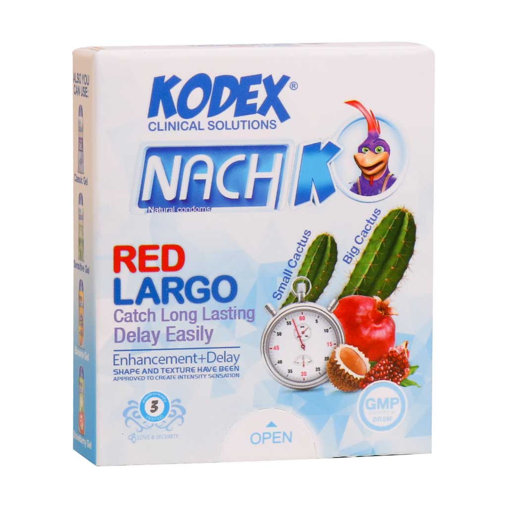 کاندوم تاخیری و حجم دهنده کدکس مدل Red Largo بسته 3 عددی