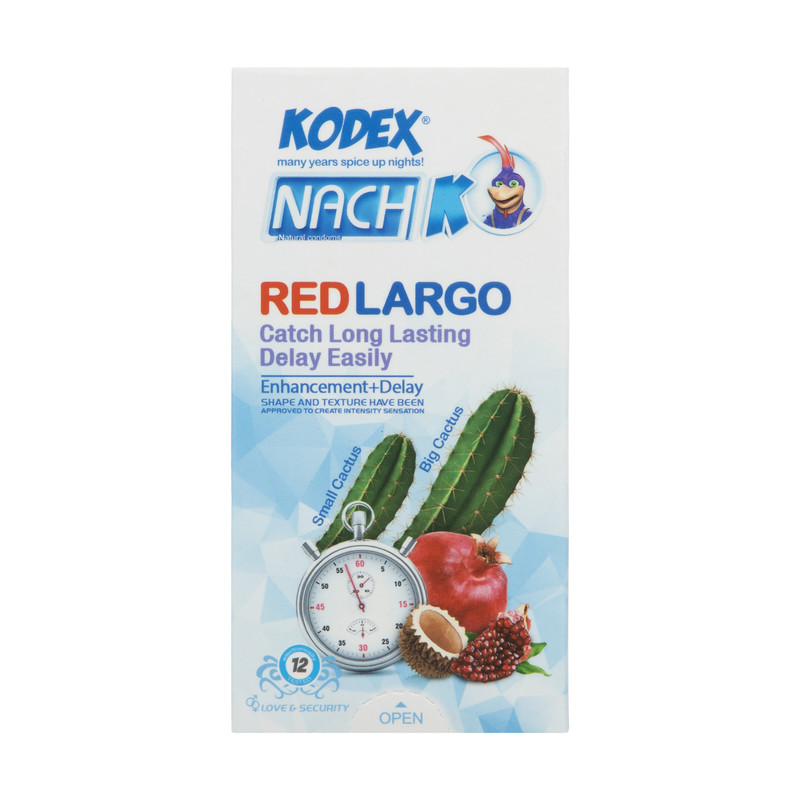 کاندوم تاخیری و حجم دهنده کدکس مدل Red Largo بسته 12 عددی