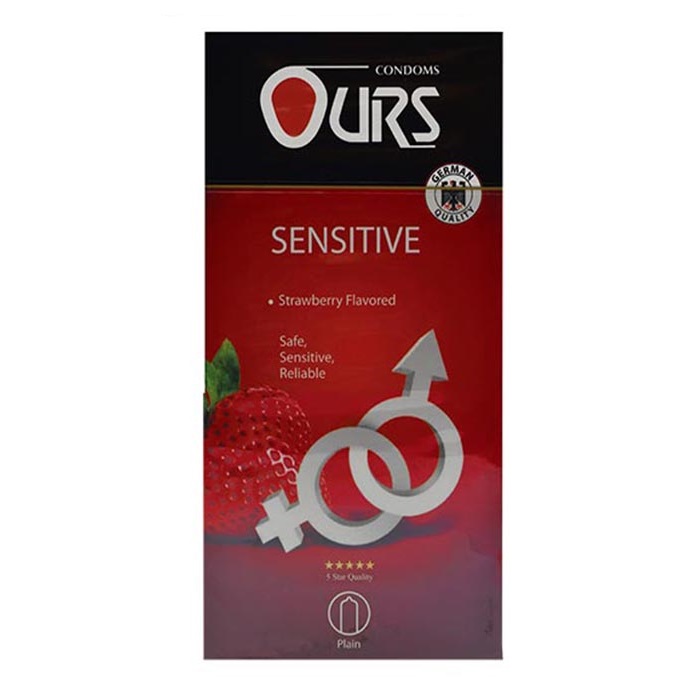 کاندوم ساده میوه ای Sensitive اورس 12 عدد