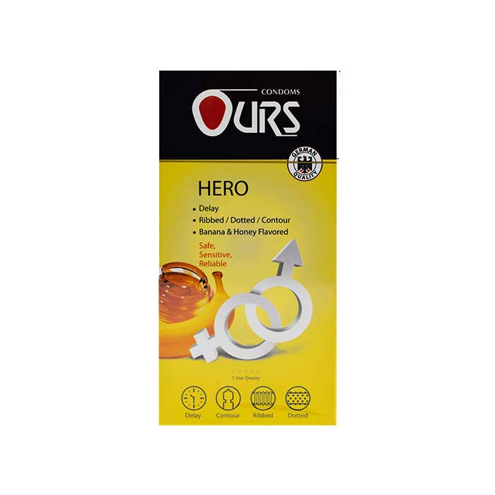 کاندوم تاخیری خاردار HERO اورس 12 عدد