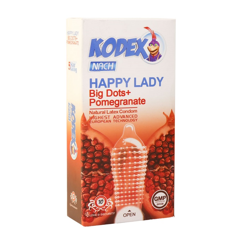 کاندوم خاردار انار مدل HAPPY LADY کدکس 10 عددی