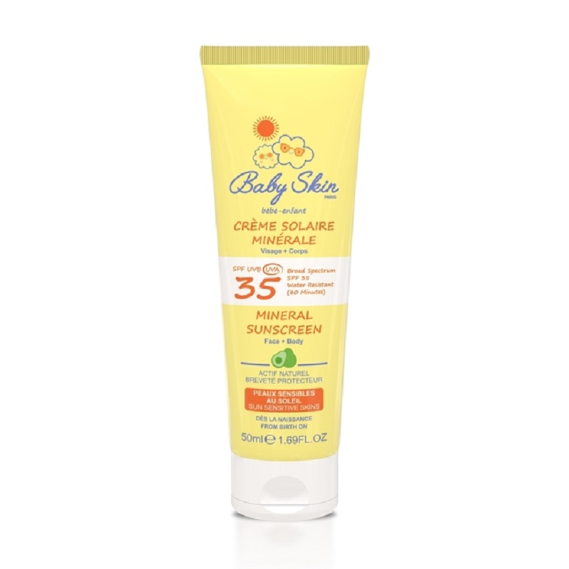 کرم ضدآفتاب کودک مینرال SPF35 بیبی اسکین 50 میلی لیتر