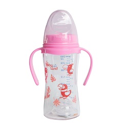 شیشه شیر 6تا 18 ماه پیرکس صورتی کد 494 بی بی لند 240 میلی لیتر