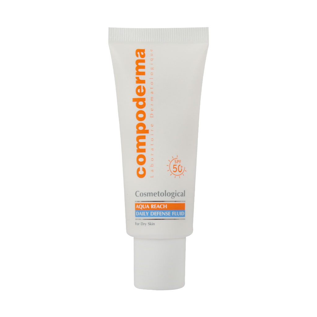 کرم ضد آفتاب هیدراته SPF50 پوست نرمال و خشک آکواریچ کامپودرما 40 میلی لیتر