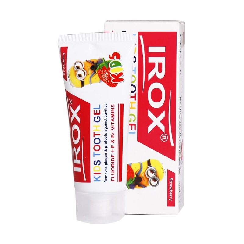 خمیر دندان ژله‌ای کودک با طعم توت فرنگی ایروکس 80 گرم
