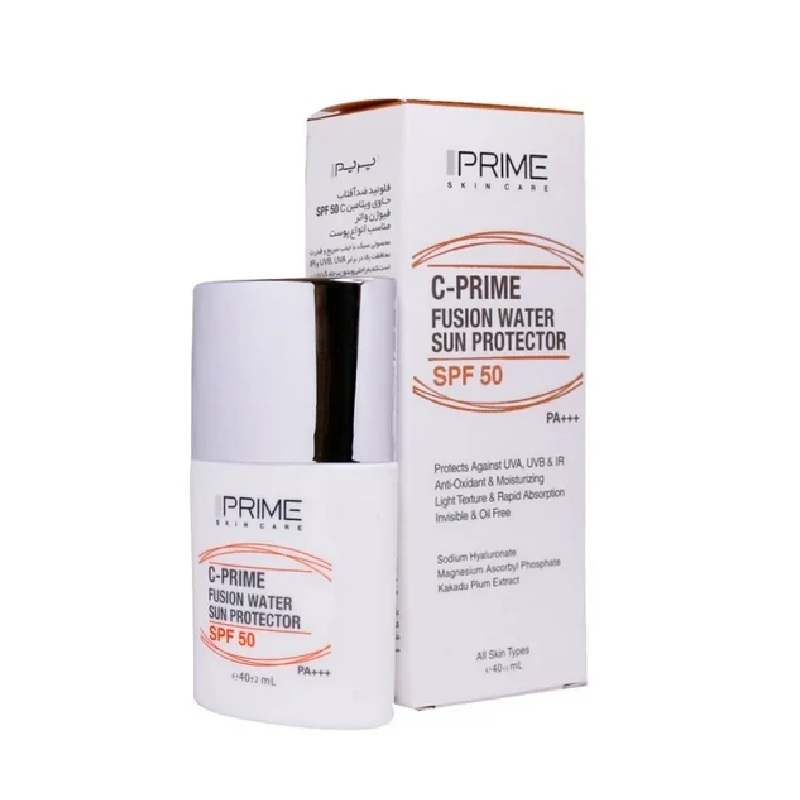 ضد آفتاب انواع پوست حاوی ویتامین سی بژ طبیعی SPF50 پرایم 40 میلی لیتر