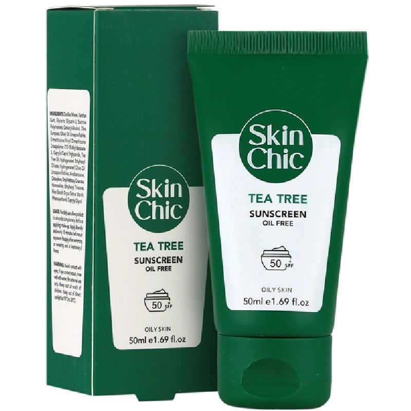 کرم ضد آفتاب عصاره درخت چای SPF50 اسکین شیک 50 میلی لیتر