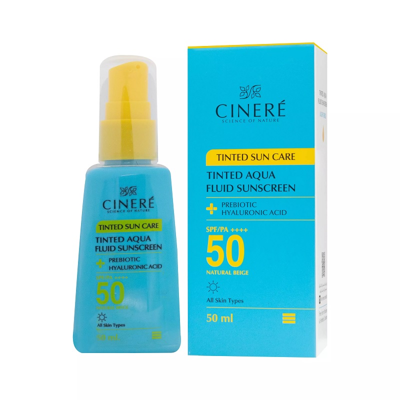 فلوئید ضد آفتاب رنگی SPF50 بژ طبیعی سینره 50 میلی لیتر