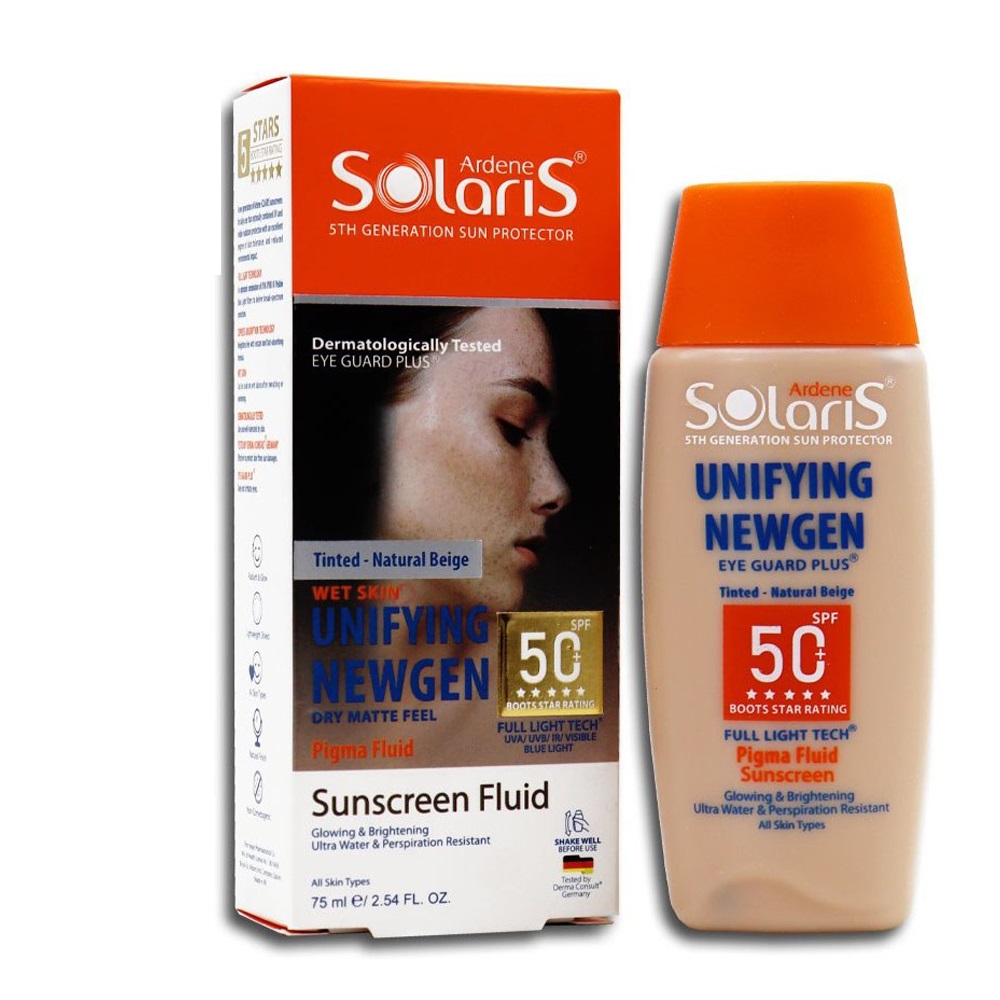 فلوئید ضد آفتاب روشن کننده رنگی +SPF 50 آردن سولاریس 75 میلی لیتر