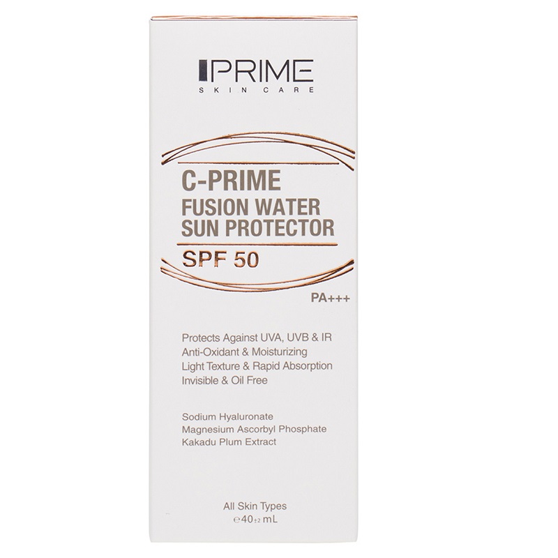 فلوئید ضد آفتاب SPF50 فیوژن واتر پرایم حاوی ویتامین C حجم 40 میلی لیتر