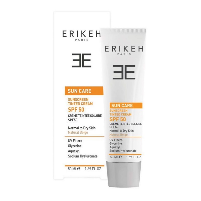 ضد آفتاب رنگی SPF50 پوست خشک و نرمال بژ طبیعی اریکه 50 میلی لیتر