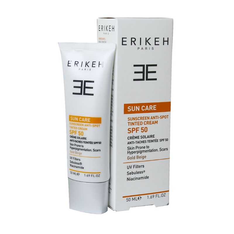 ضد آفتاب و ضد لک رنگی SPF50 رنگ بژ طلایی اریکه 50 میلی لیتر