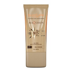 ضد آفتاب کرم ‌پودری بژ ابریشمی مکی‌ سان SPF50 سان سیف
