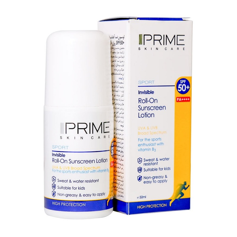 لوسیون رولی ضد آفتاب +SPF50 فاقد رنگ پریم 50 میلی لیتر