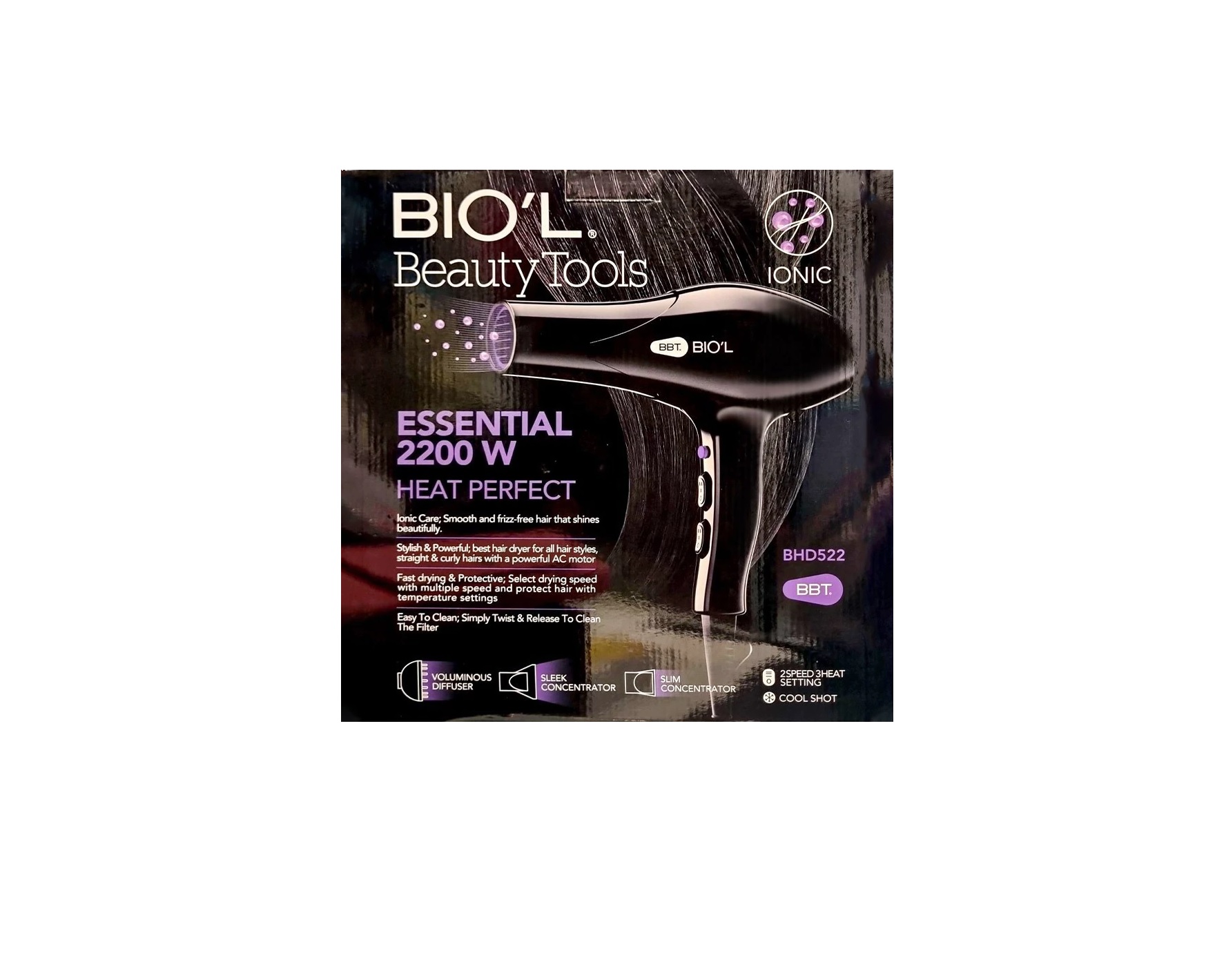 سشوار حرفه ای بیول کد BHD522