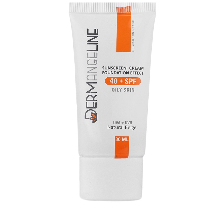 ضد آفتاب کرم پودری SPF 40 بژ طبیعی برای پوست چرب درم انجلین