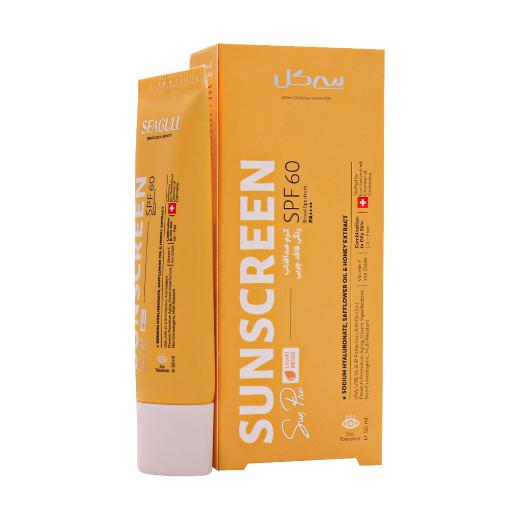 کرم ضد آفتاب SPF60 فاقد چربی بژ روشن سی گل 50 میلی لیتر