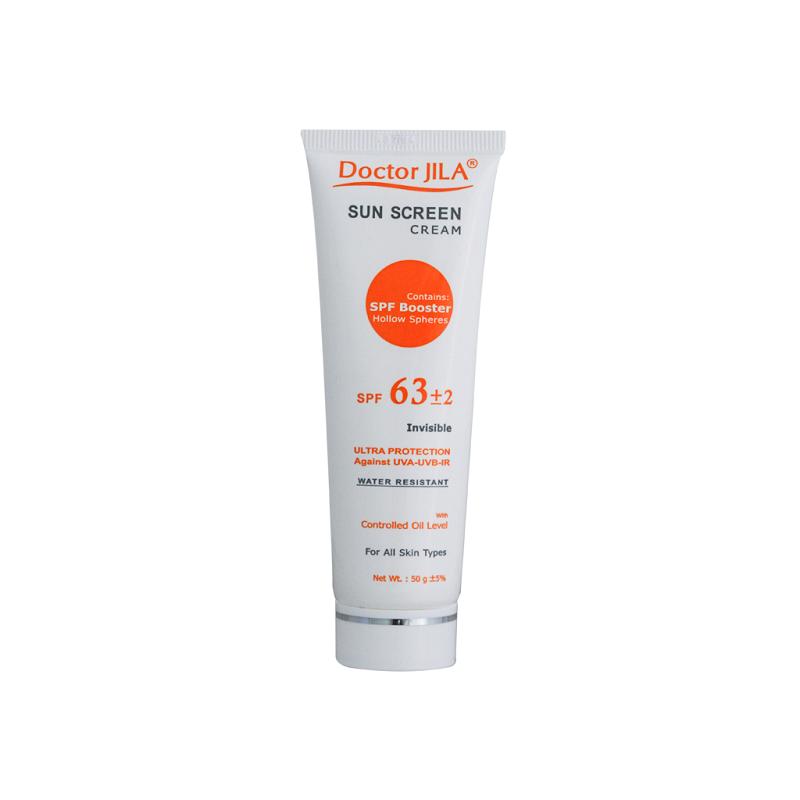 کرم ضد آفتاب فاقد چربی SPF63 دکتر ژیلا بی رنگ مناسب انواع پوست ۵۰ میلی لیتر