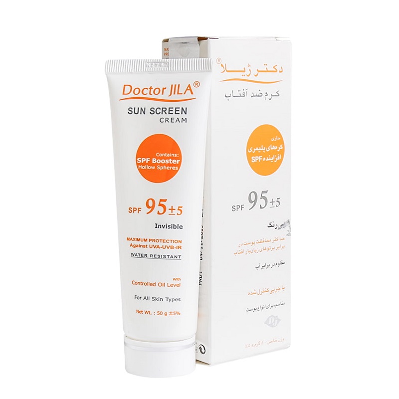 کرم ضد آفتاب SPF95 دکتر ژیلا بی رنگ با چربی کنترل شده 50 میلی لیتر