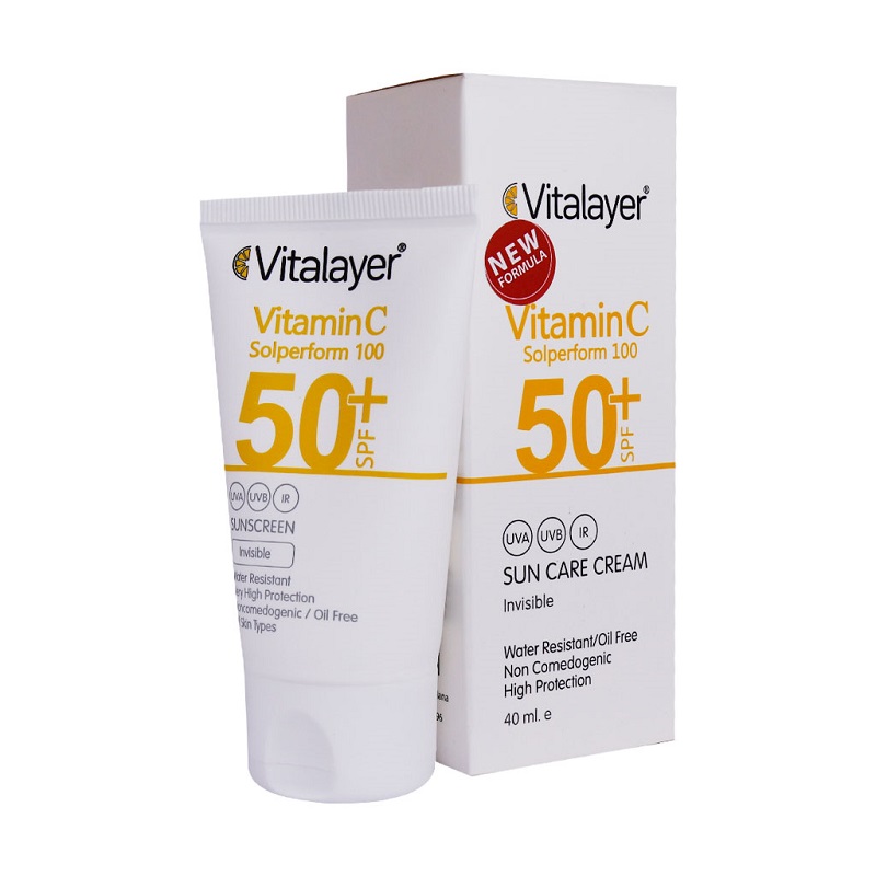 کرم ضد آفتاب SPF50+ حاوی ویتامین C ویتالیر 40 میلی لیتر