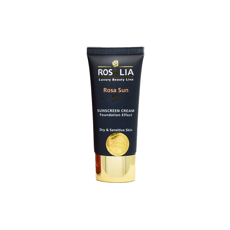 کرم ضدآفتاب پوست خشک و حساس بژ طبیعی SPF 50 رزالیا حجم 40 میلی لیتر