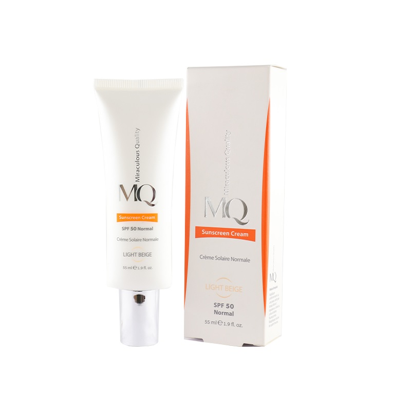 کرم ضد آفتاب نرمال SPF50 بژ روشن ام کیو 55 میلی لیتر