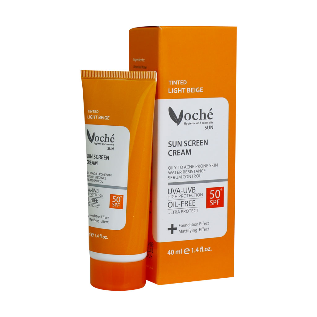 کرم ضد آفتاب پوست چرب بی رنگ SPF50 وچه 40 میلی لیتر