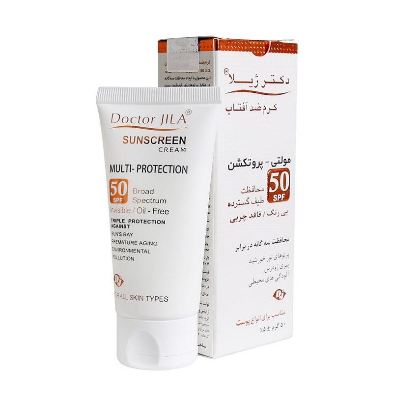 ضد آفتاب بی‌رنگ مولتی پروتکشن SPF50 دکتر ژیلا