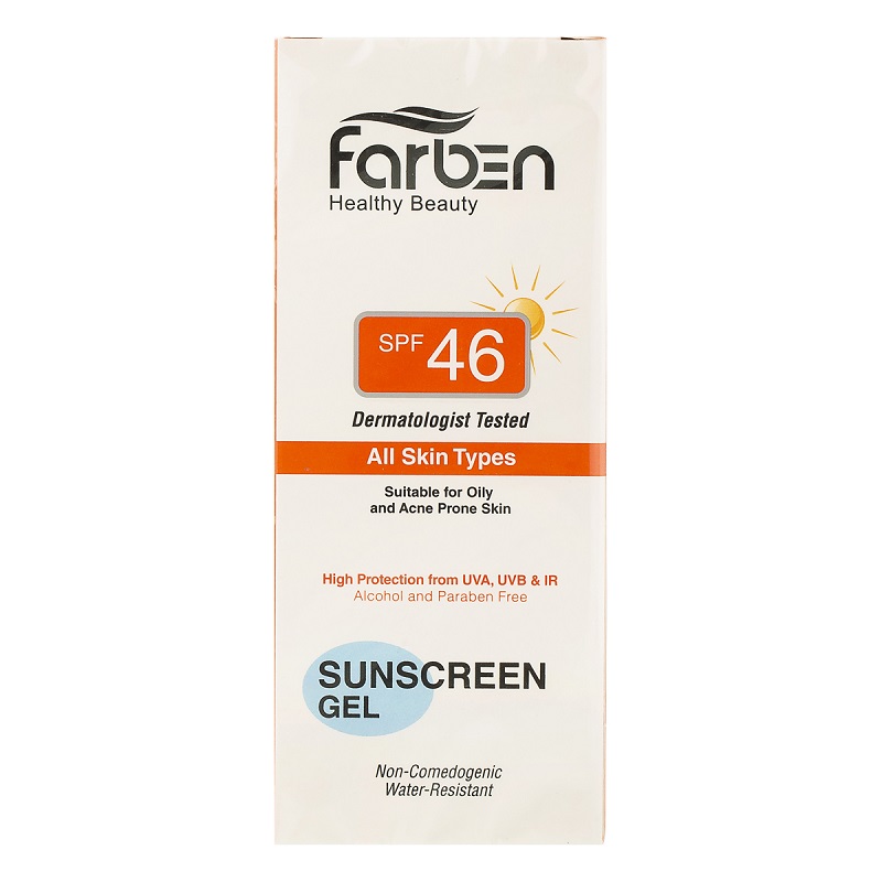 ژل ضد آفتاب SPF46 مناسب پوست های چرب و آکنه ای فاربن حجم 50 میلی لیتر