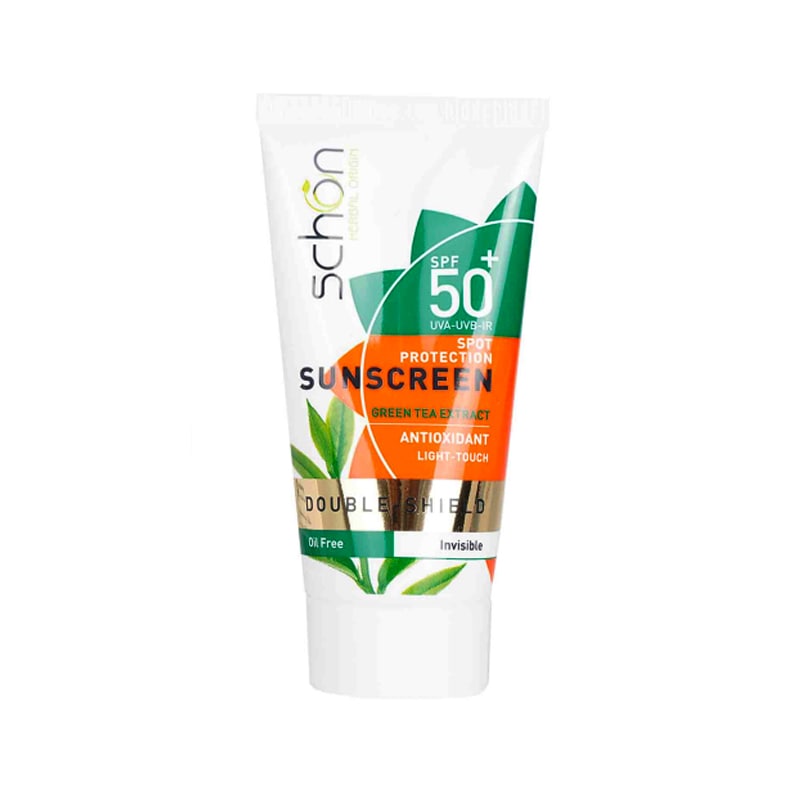 کرم ضد آفتاب دابل شیلد چای سبز فاقد چربی بی رنگ SPF50 شون