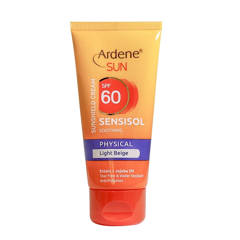 کرم ضد آفتاب و فاقد جاذب های شیمیایی بژ روشن با SPF60 آردن ۵۰ گرم