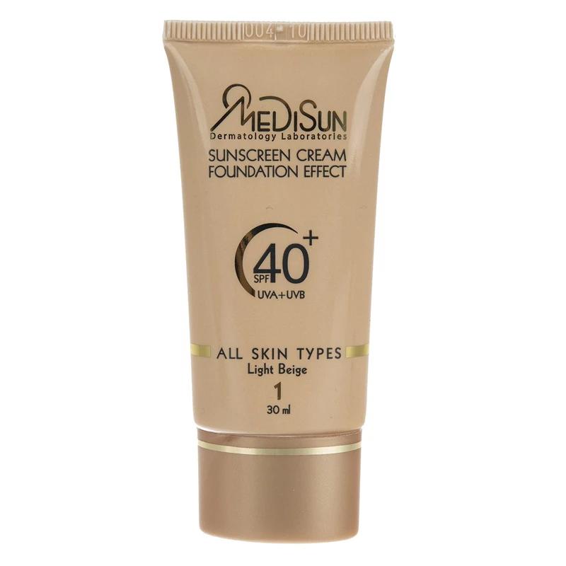 کرم ضد آفتاب SPF40 مناسب انواع پوست بژ روشن شماره 1 مدیسان 30 میلی لیتر