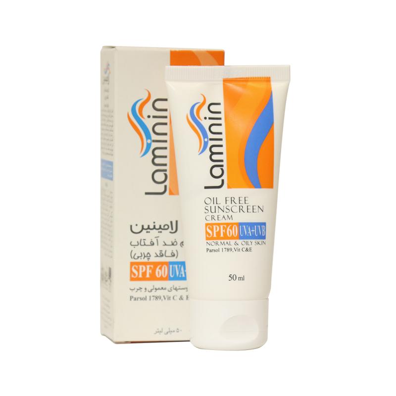 کرم ضد آفتاب SPF60 فاقد چربی لامینین 50 میلی لیتر