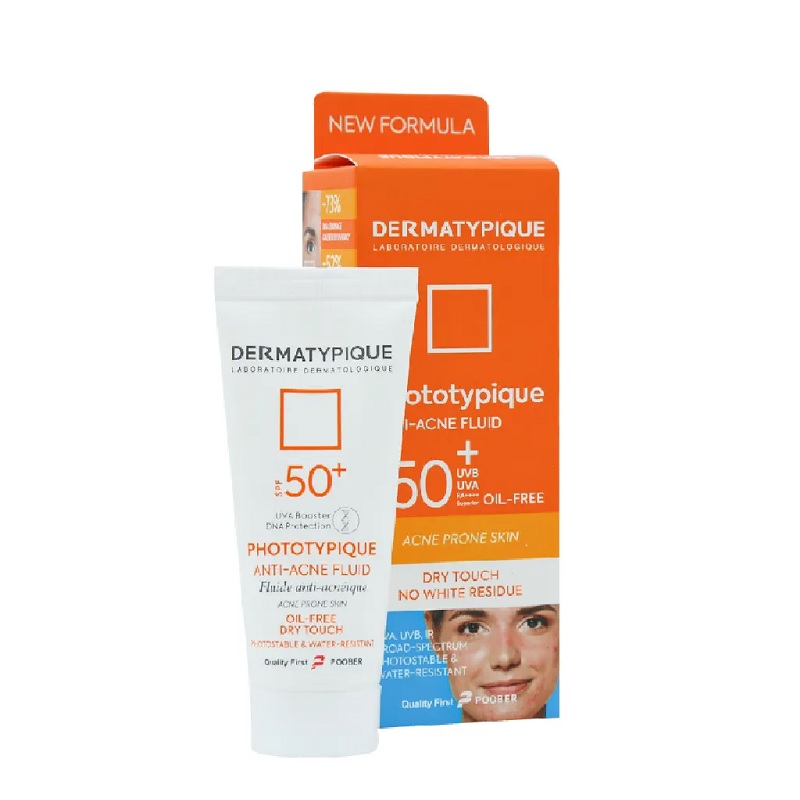 ضد آفتاب بی رنگ پوست چرب و جوش‌دار +SPF50 درماتیپیک 40 میلی لیتر