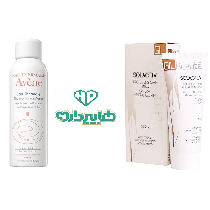 پک ویژه کرم ضد آفتاب رنگی بژ تیره مینرال SPF50 ژیل بوته 50 میلی لیتر+اسپری آب معدنی آبرسان و التیام بخش اون 50 میلی لیتر