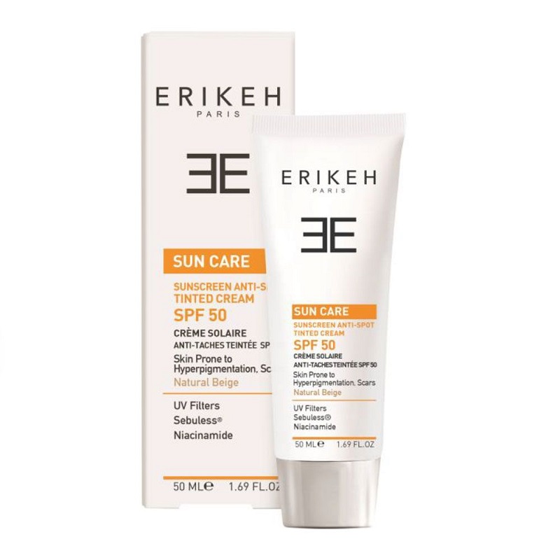 کرم ضد آفتاب و ضد لک SPF۵۰ بژ طبیعی اریکه 50 میلی لیتر