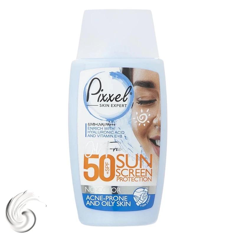 ضد آفتاب بی‌رنگ پوست چرب +SPF50 پیکسل 50 میلی لیتر