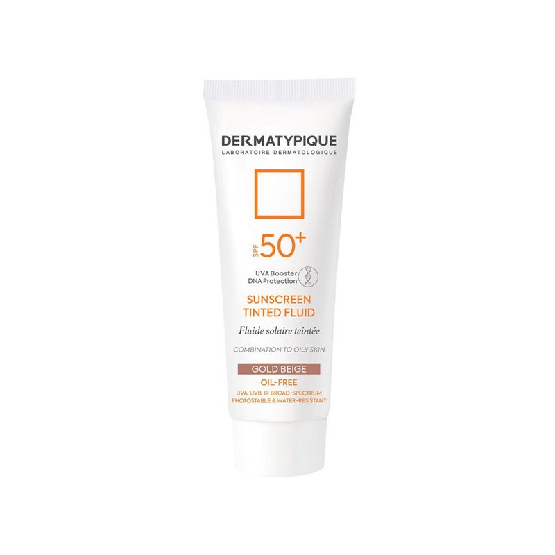 ضدآفتاب رنگی پوست چرب بژطلایی SPF50 درماتیپیک 50 میلی لیتر