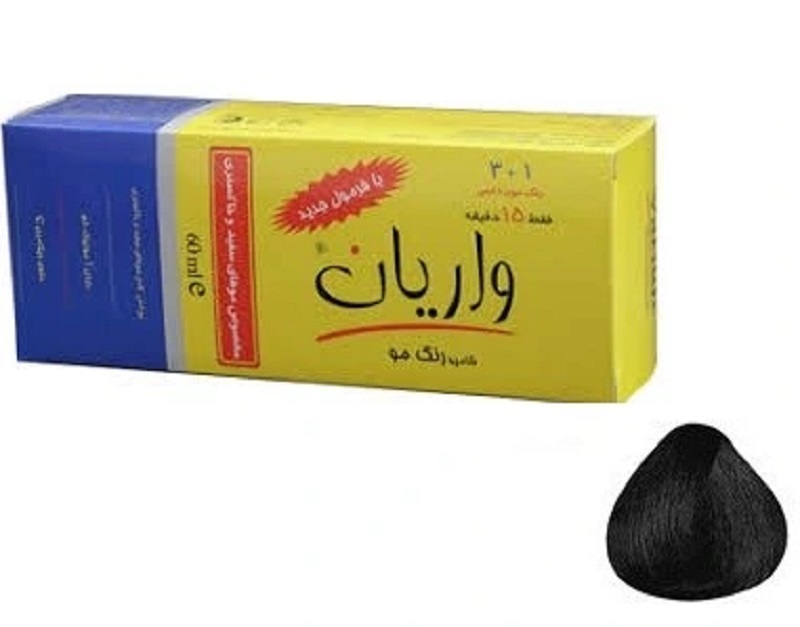 پک شامپو رنگ مو واریان مشکی براق 60 میلی لیتر
