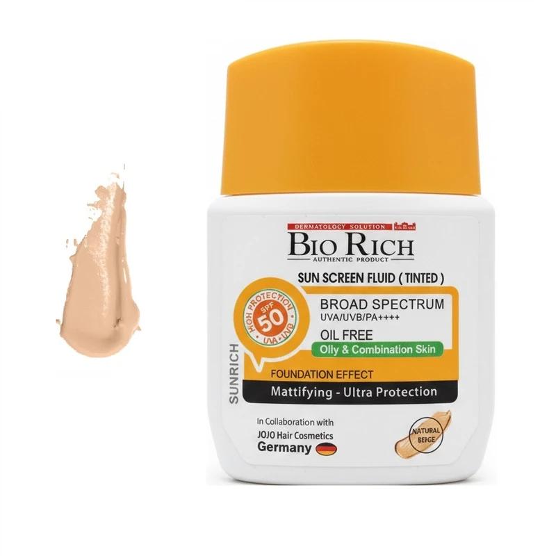 ضد آفتاب پوست مختلط و چرب رنگ بژ طبیعی SPF50 بایوریچ 50 میل
