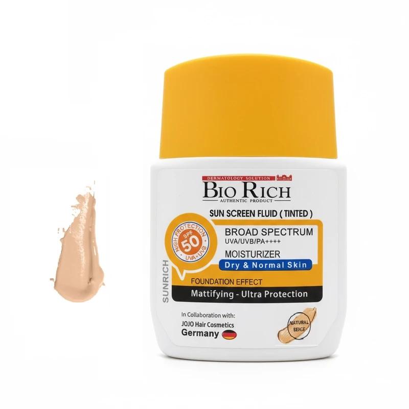 ضدآفتاب پوست خشک و معمولی بژ طبیعی  SPF50 بایوریچ  50 میلی لیتر